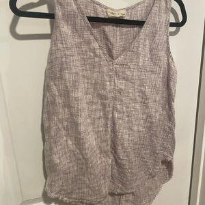 Cloth & Stone Heathered Purple Tank‎ Top Linen Blend Size Small
